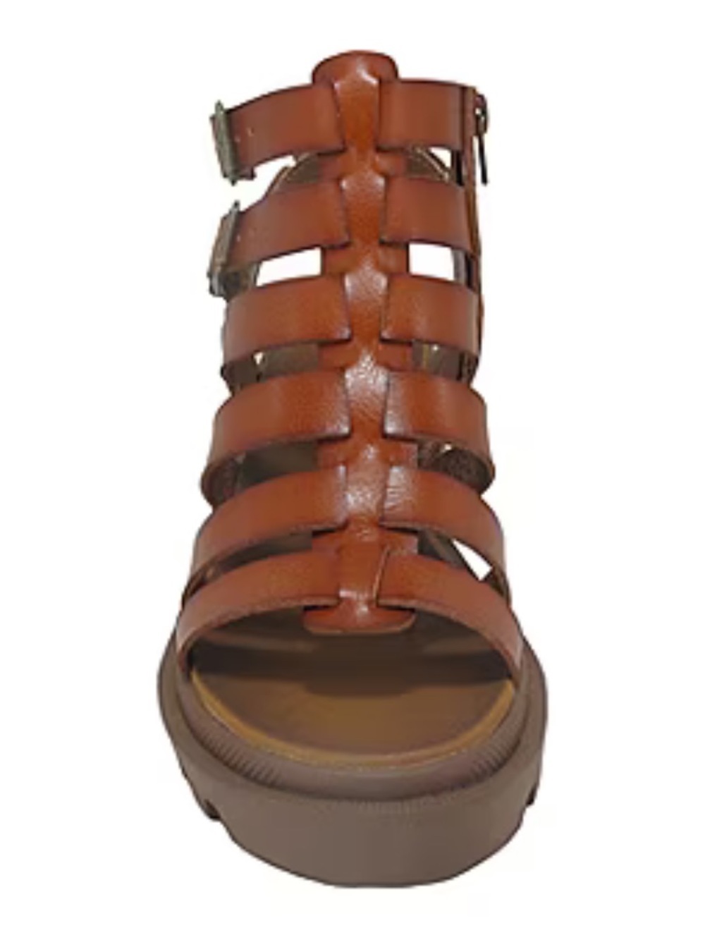 pop Brown Strappy Gladiator Platform Sandals